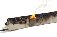 surge protector on fire