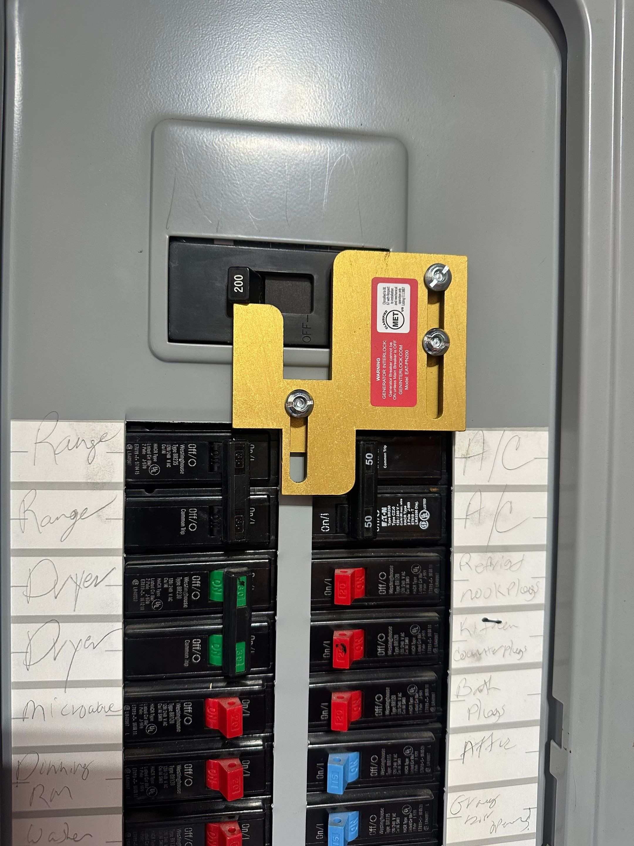 Portable Generator Interlock Kit Installation in Mount Olive, AL